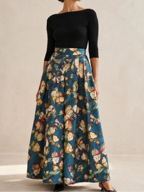 NWT RARE Laboratorio Capri GALEGA Butterfly Maxi Skirt Sz. L (10)
